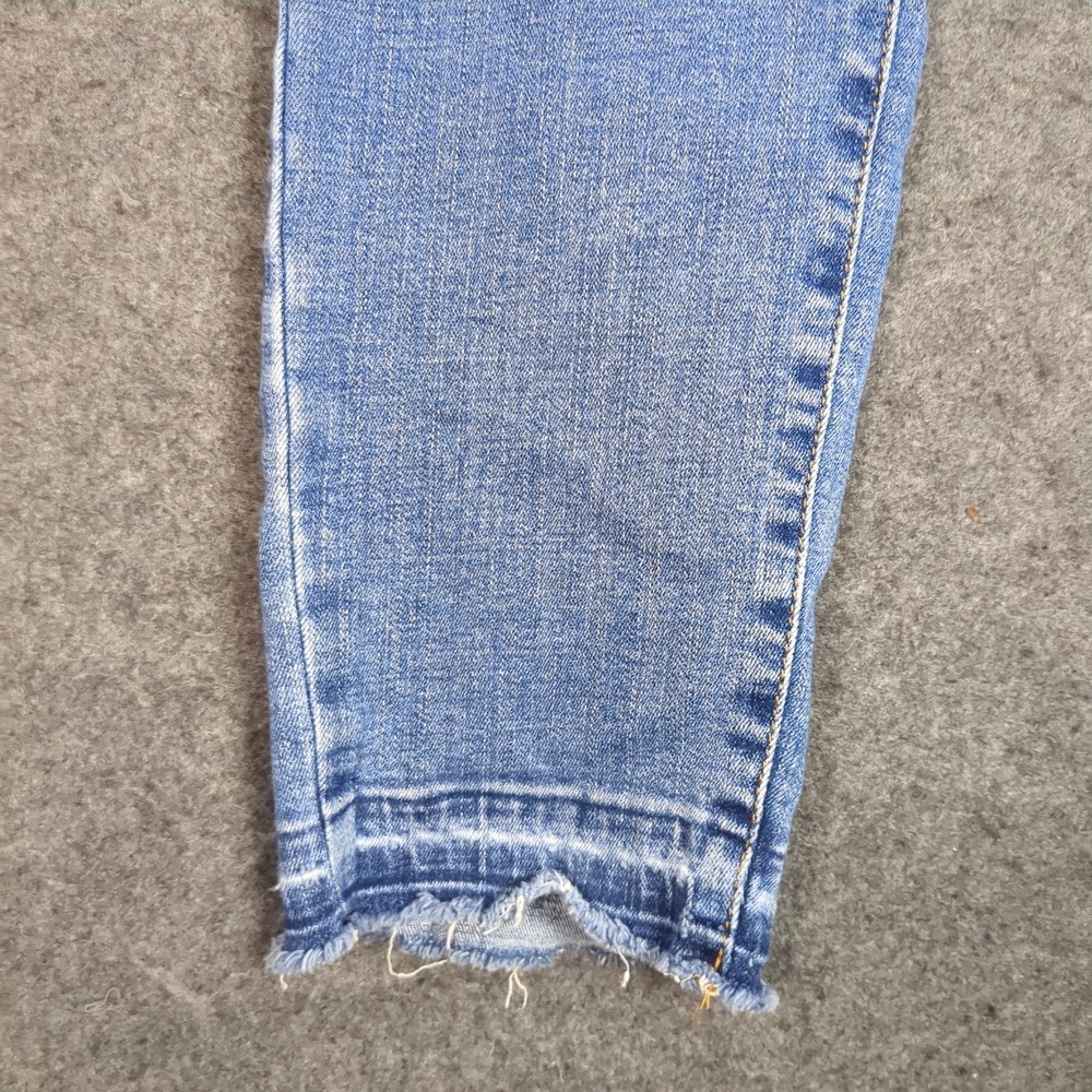 Talbots Slim Ankle Jean Womens 4 Blue Medium Wash Frayed Raw Hem Denim Mid Rise - Picture 3 of 15